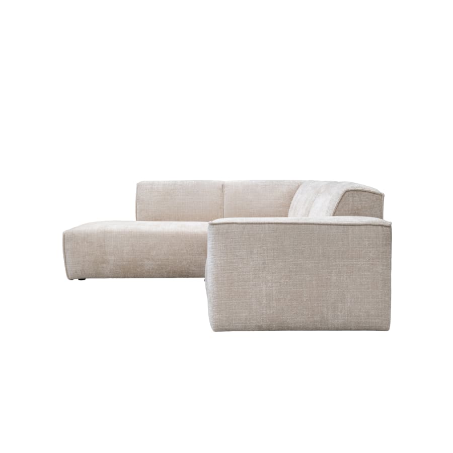 Canapé d'angle en tissu beige - Angle gauche
